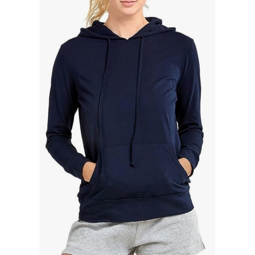 Sofra Pullover Kangaroo Pouch Hoodie Navy Size M